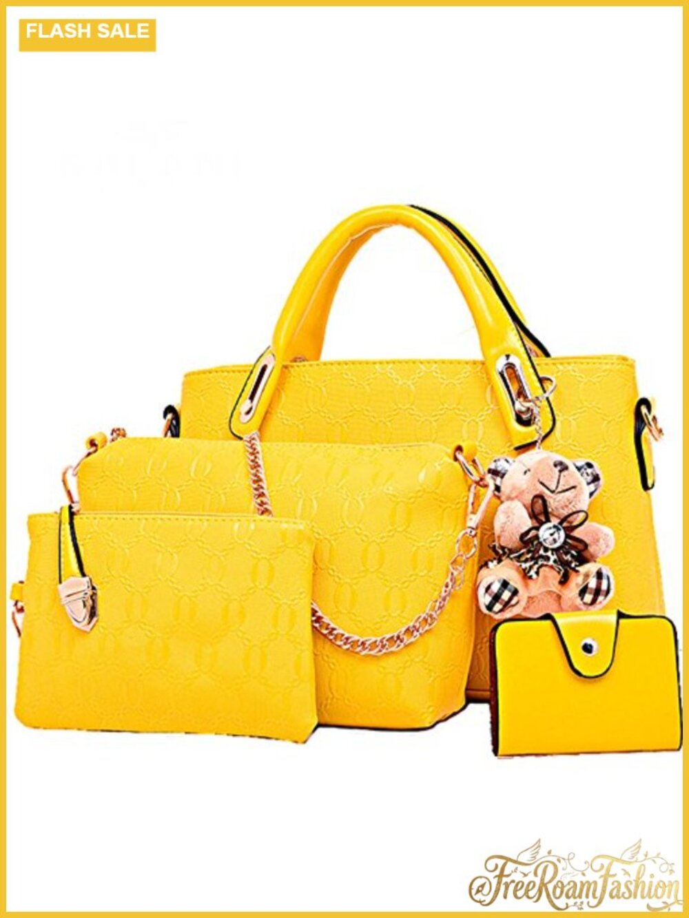 4 Pc Top Handle Satchel Hobo Handbag Set Large Tote Shoulder Bag Card Holder